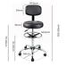 Levede Swivel Office Chair Ergonomic Stool Height Adjustable Footrest Backrest-2052531422392094722
