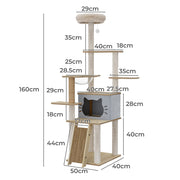 Pawz Cat Tree Tower Large Scratcher Condo House 160cm