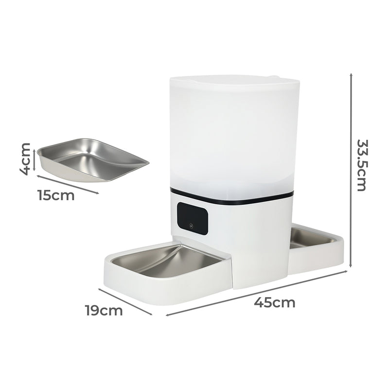 PaWz 6L Automatic Pet Feeder 2 Bowl Food Dispenser