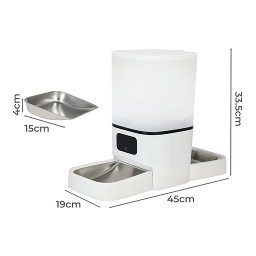 PaWz 6L Automatic Pet Feeder 2 Bowl Food Dispenser