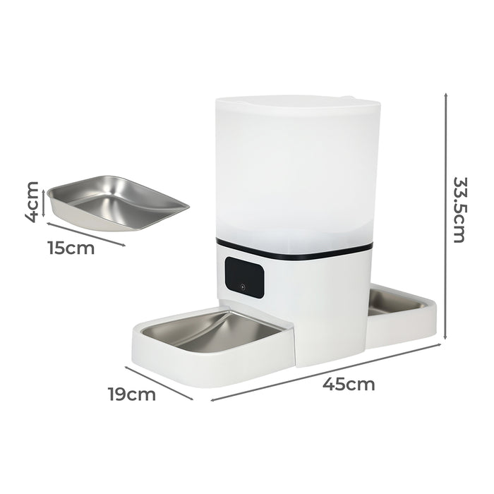PaWz 6L Automatic Pet Feeder 2 Bowl Food Dispenser-2052531827217928194
