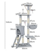 Pawz Cat Tree Scratching Post Scratcher 143cm Climbing