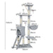 Pawz Cat Tree Scratching Post Scratcher 143cm Climbing-2052531828744654850