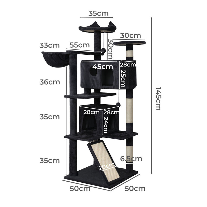 Pawz Cat Tree Scratching Post Scratcher 145cm Climbing