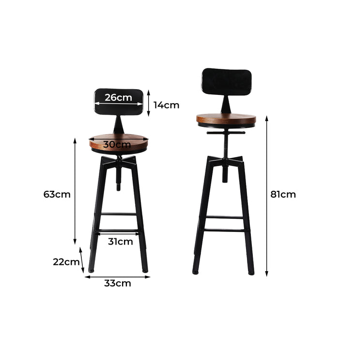 Levede 1x Industrial Bar Stools Kitchen-2052531294772006914