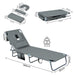 Levede Foldable Beach Lounge Chairs with Face Hole Grey-2052531491375812610