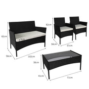 Levede 4PCS Outdoor Furniture Setting