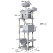 Pawz Cat Tree Scratching Post Scratcher 206cm Climbing