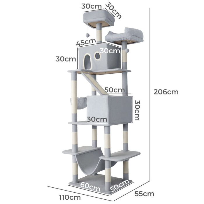 Pawz Cat Tree Scratching Post Scratcher 206cm Climbing-2052531828572688386