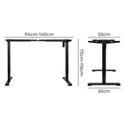 Levede Motorised Standing Desk Frame Black Single Motor