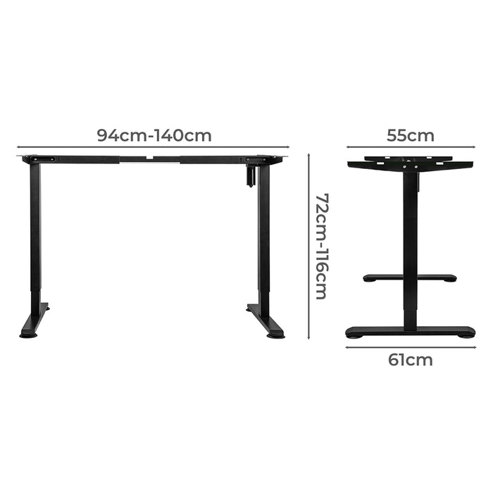 Levede Motorised Standing Desk Frame Black Single Motor-2052531547805978626