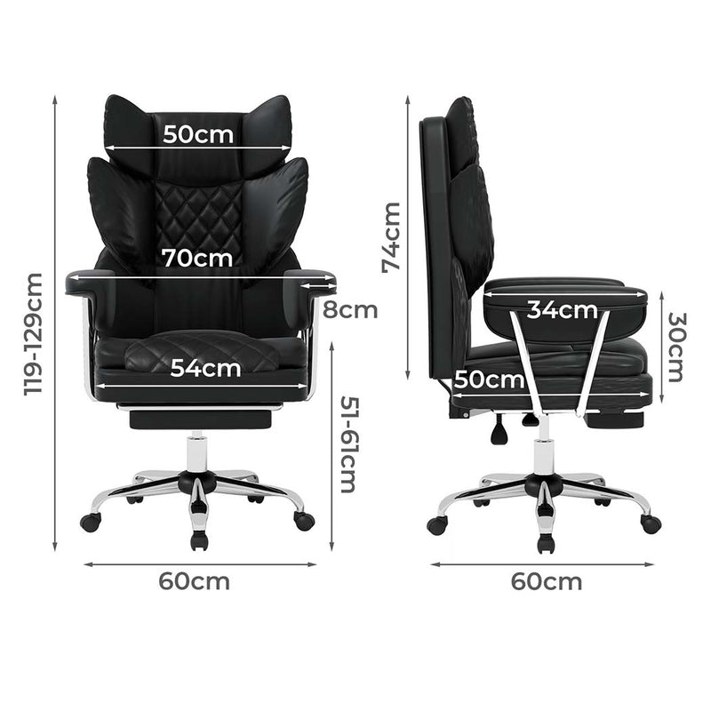 Levede Gaming Office Chair High Back PU Leather Black