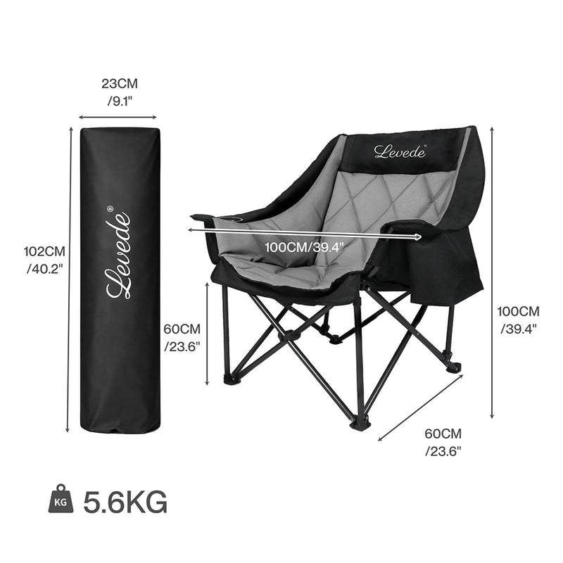 Levede Folding Camping Chair Extra Large Outdoor Portable Fishing Travel Seat