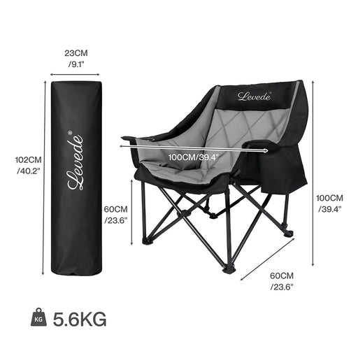 Levede Folding Camping Chair Extra Large Outdoor Portable Fishing Travel Seat-2052531445183942658