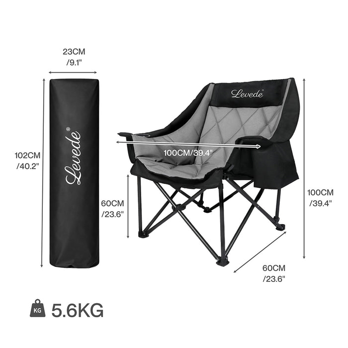 Levede Folding Camping Chair Extra Large Outdoor Portable Fishing Travel Seat-2052531445183942658