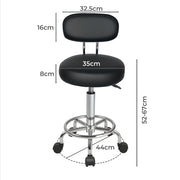 Levede Swivel Office Chair Low Back Round Rolling Stools Height Adjustable