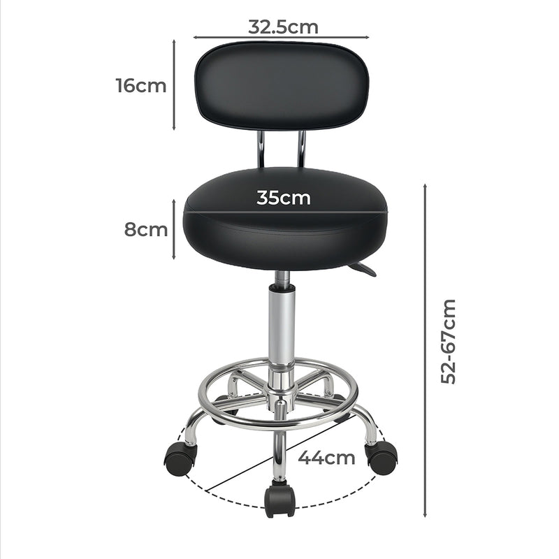 Levede Swivel Office Chair Low Back Round Rolling Stools Height Adjustable