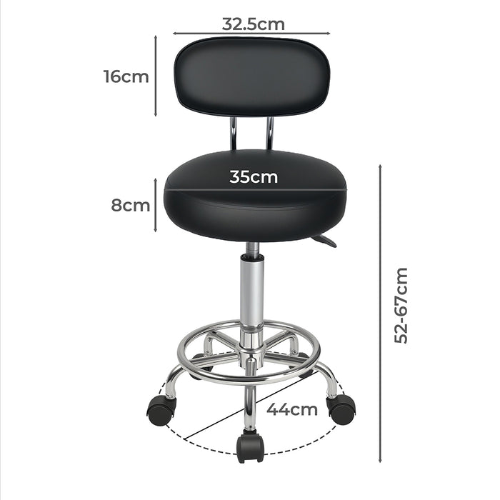 Levede Swivel Office Chair Low Back Round Rolling Stools Height Adjustable-2052531422207545346