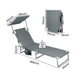 Levede Foldable Lounge Chairs with Canopy Grey-2052531490998325250