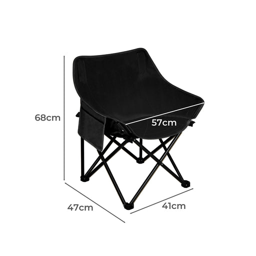 Levede Folding Camping Moon Chair Lightweight Black-2052531628261117954