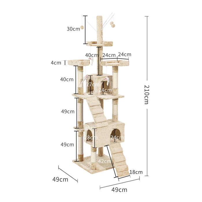 PaWz Cat Tree Scratching Post Scratcher Beige-2052531293081702402