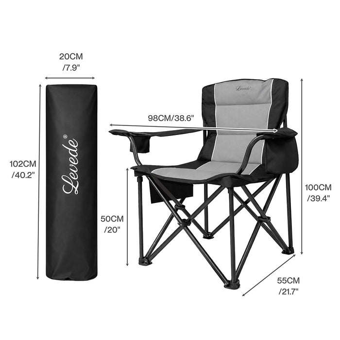 Levede Camping Chair Large Folding Outdoor Portable Fishing Picnic Travel Seat-2052531445355909122