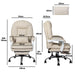 Levede Executive Office Chair Footrest PU Leather Tilt Gaming Work Seat Beige-2052531445712424962