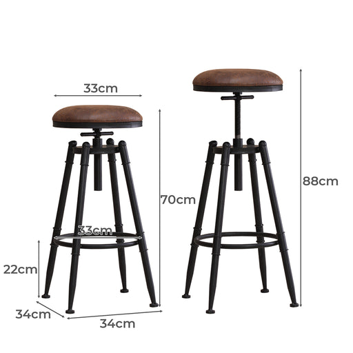 Levede 2x Industrial Bar Stools Kitchen-2052531749799464962