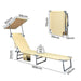Levede Foldable Lounge Chairs with Canopy Khaki-2052531491203846146