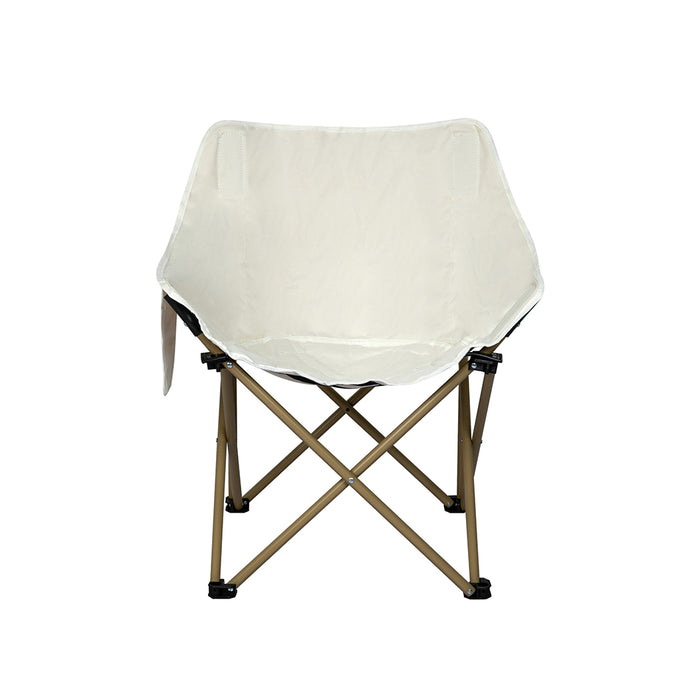 Levede Folding Camping Moon Chair Lightweight Beige-2052531628068179971