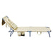 Levede Foldable Beach Lounge Chairs with Face Hole Khaki-2052531491556167683