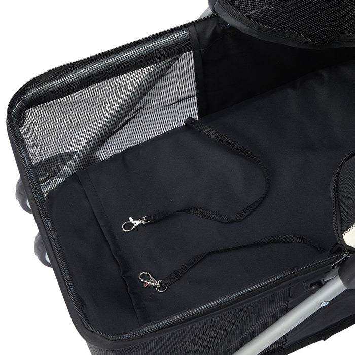 PaWz Large Pet Stroller Dog Cat Carrier Black-2052531697215475715