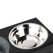PaWz Elevated Dog Bowls 2 Stainless Steel Bowls and 1 Slow Feeder Bowl