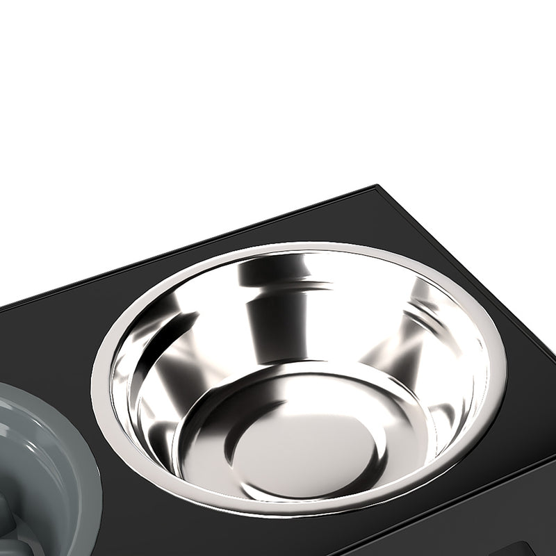 PaWz Elevated Dog Bowls 2 Stainless Steel Bowls and 1 Slow Feeder Bowl