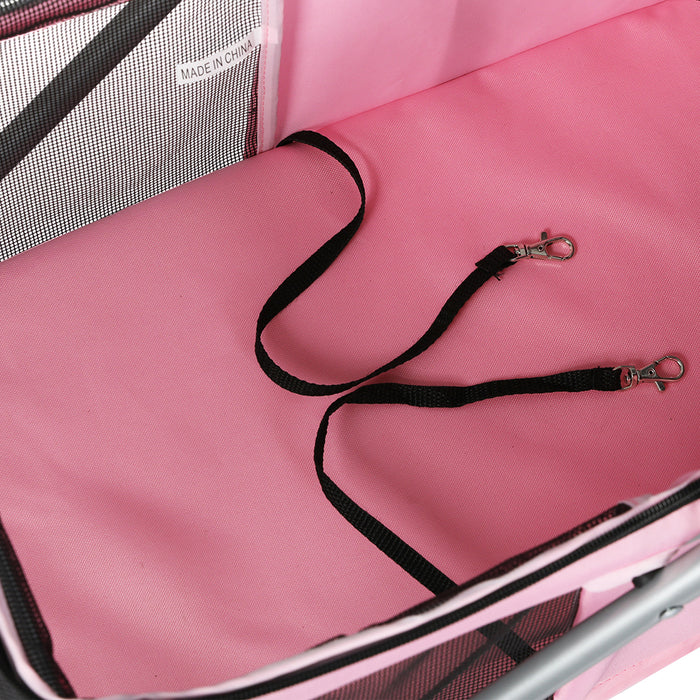 PaWz Pet Stroller Dog Cat Carrier Foldable Pink-2052531697425190916