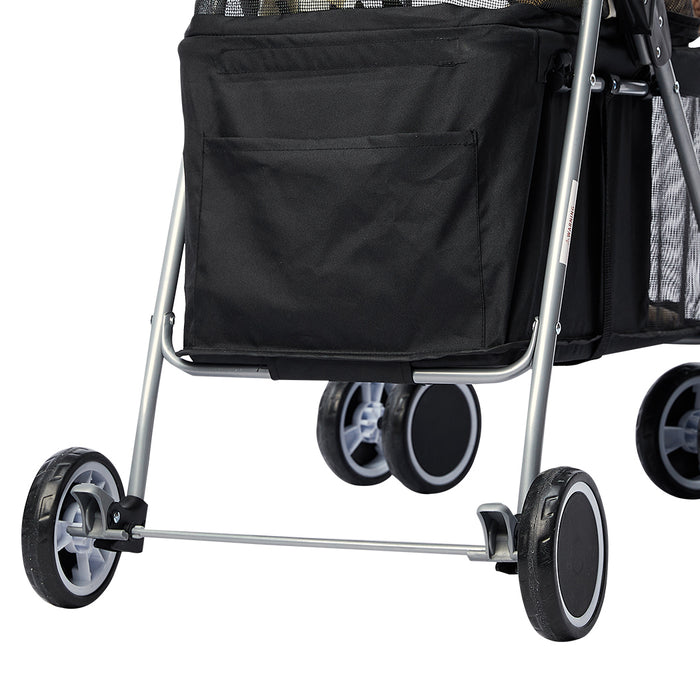 PaWz Large Pet Stroller Dog Cat Carrier Black-2052531697215475716