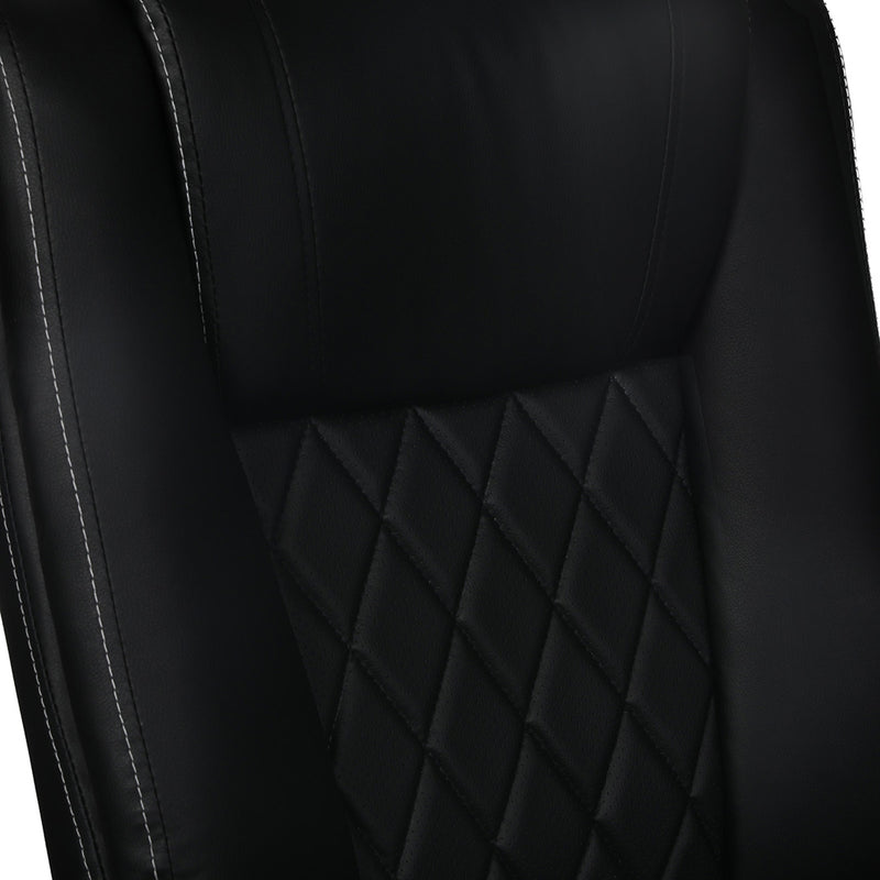 Levede Executive Office Chair Footrest PU Leather Tilt Gaming Work Seat Black