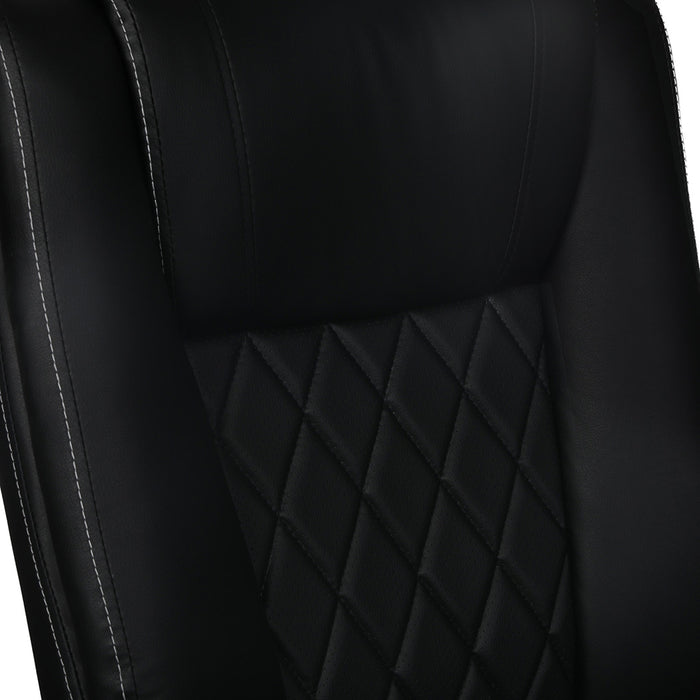 Levede Executive Office Chair Footrest PU Leather Tilt Gaming Work Seat Black-2052531446257684484