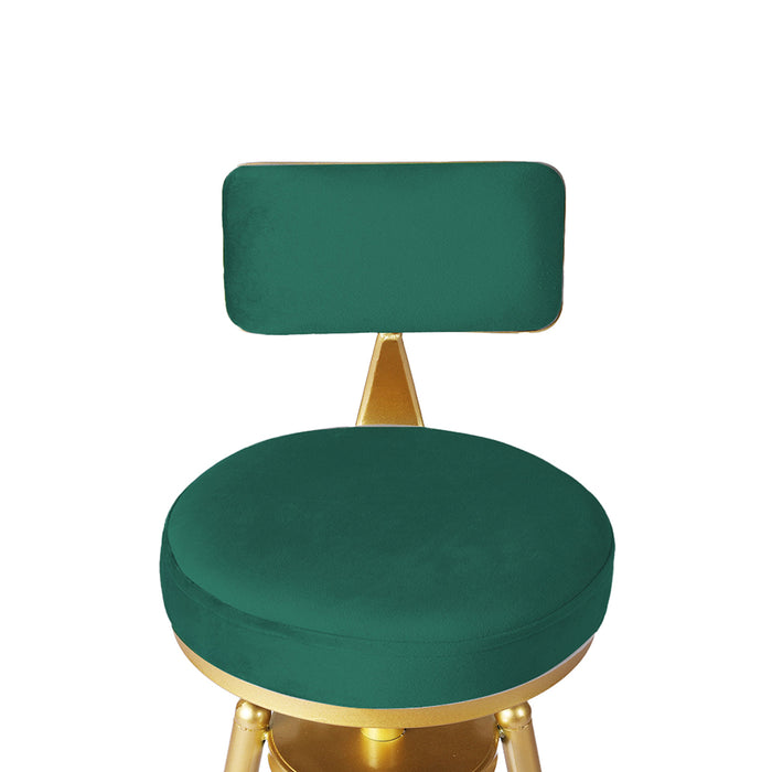 Levede 1x Bar Stools Velvet Kitchen Green-2052531295598284804