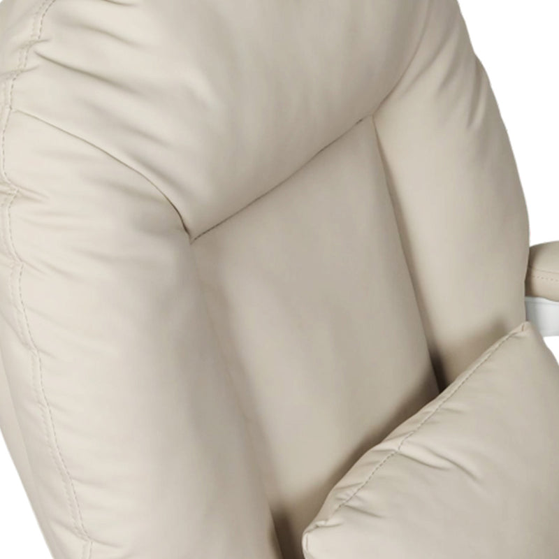Levede Executive Office Chair Footrest PU Leather Tilt Gaming Work Seat Beige