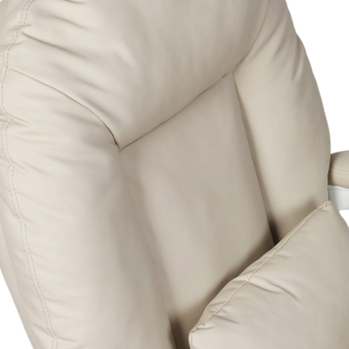 Levede Executive Office Chair Footrest PU Leather Tilt Gaming Work Seat Beige-2052531445712424964