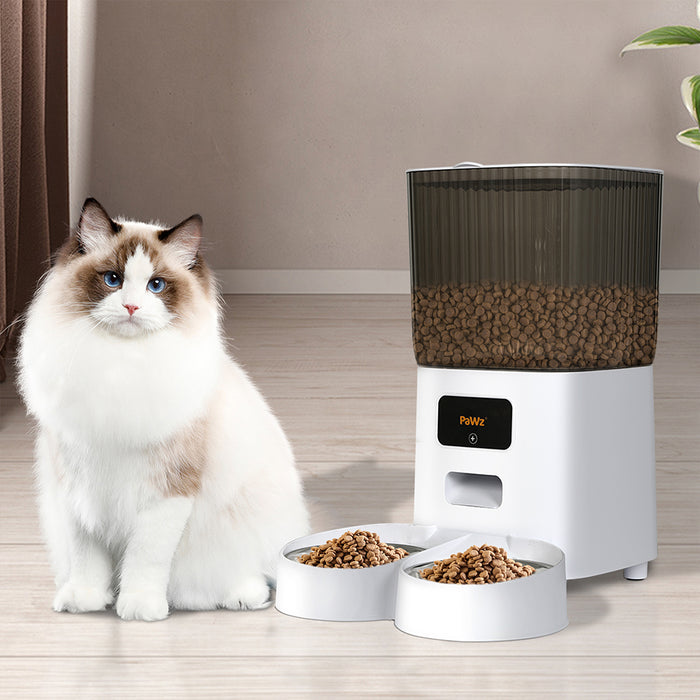 PaWz 5L Automatic Pet Feeder 2 Bowl White-2052531679595204615