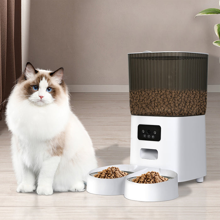 PaWz 5L Auto Pet Feeder Automatic Camera Wi-Fi White-2052531679410655239