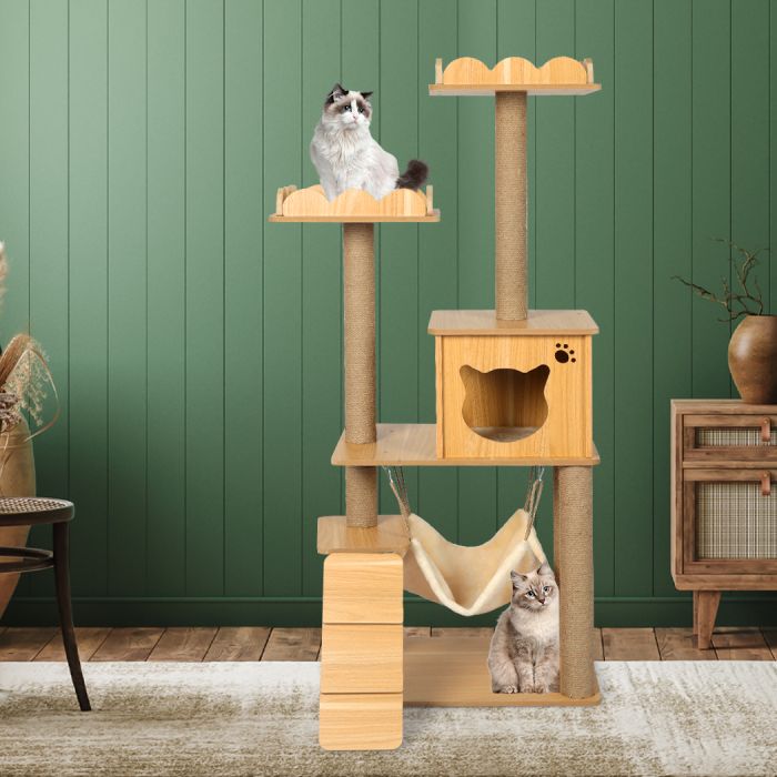 PaWz Cat Tree Scratching Post Scratcher Cats Tower Wood Condo Toys House