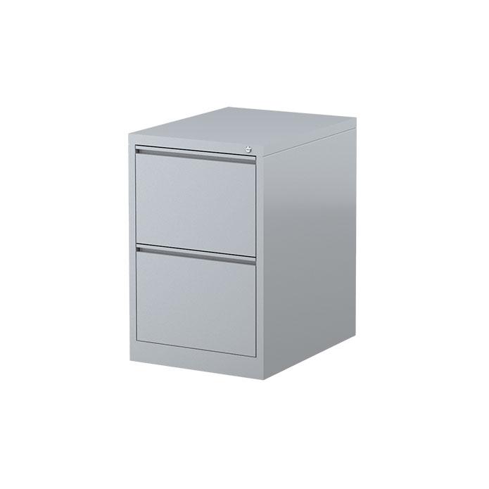 Steelco Mercury Filing Cabinet Two Drawer Silver Grey