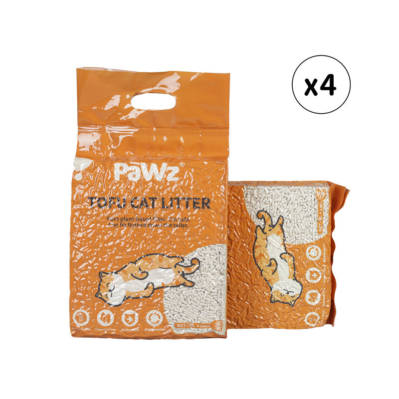 PaWz 2.5kg Tofu Cat Litter Clumping Flushable Fast Super Absorben Natural x2 ORIGINAL 4 bags