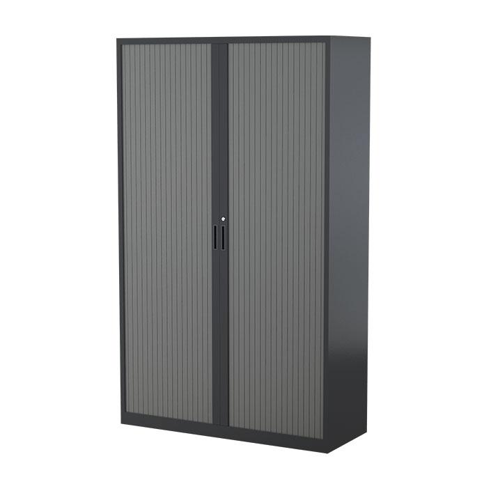 Five Shelf Steelco Tambour Door Cabinet 1200mm Graphite Ripple