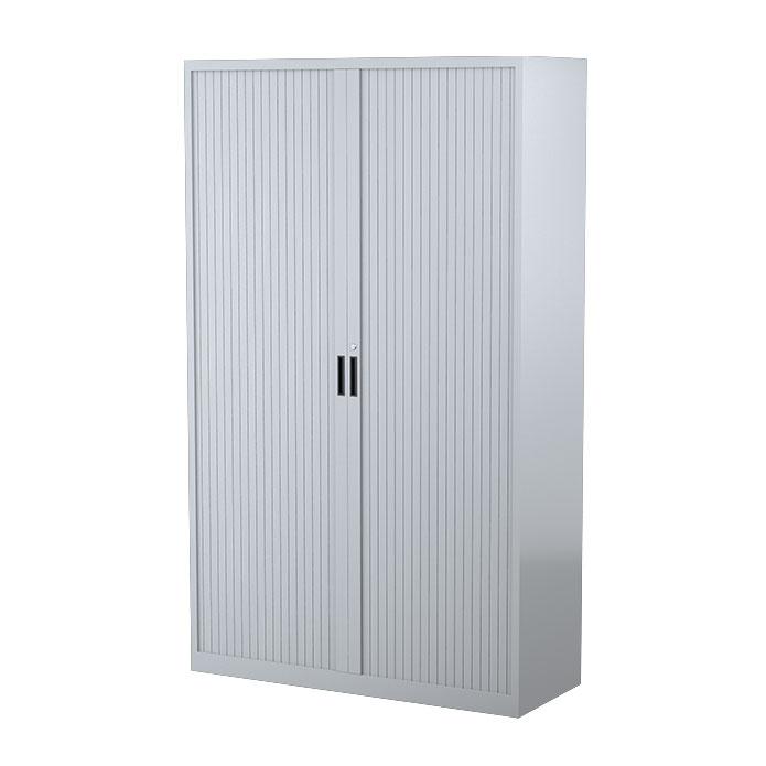 Five Shelf Steelco Tambour Door Cabinet 1200mm Silver Gray
