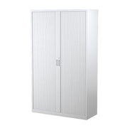 Five Shelf Steelco Tambour Door Cabinet 1200mm White Satin