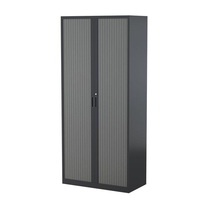 Five Shelf Steelco Tambour Door Cabinet 900mm Graphite Ripple